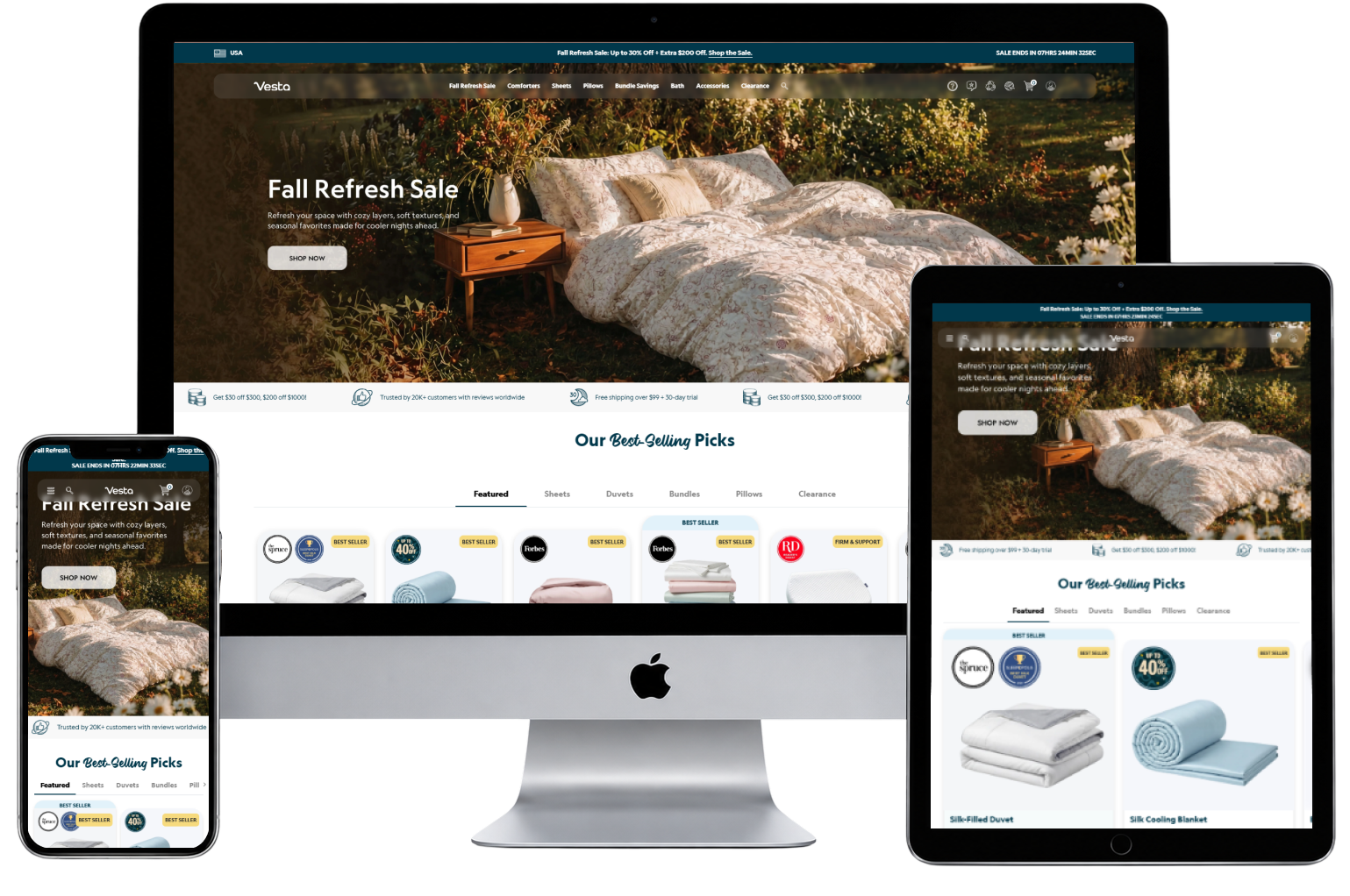 Vesta sleep website preview