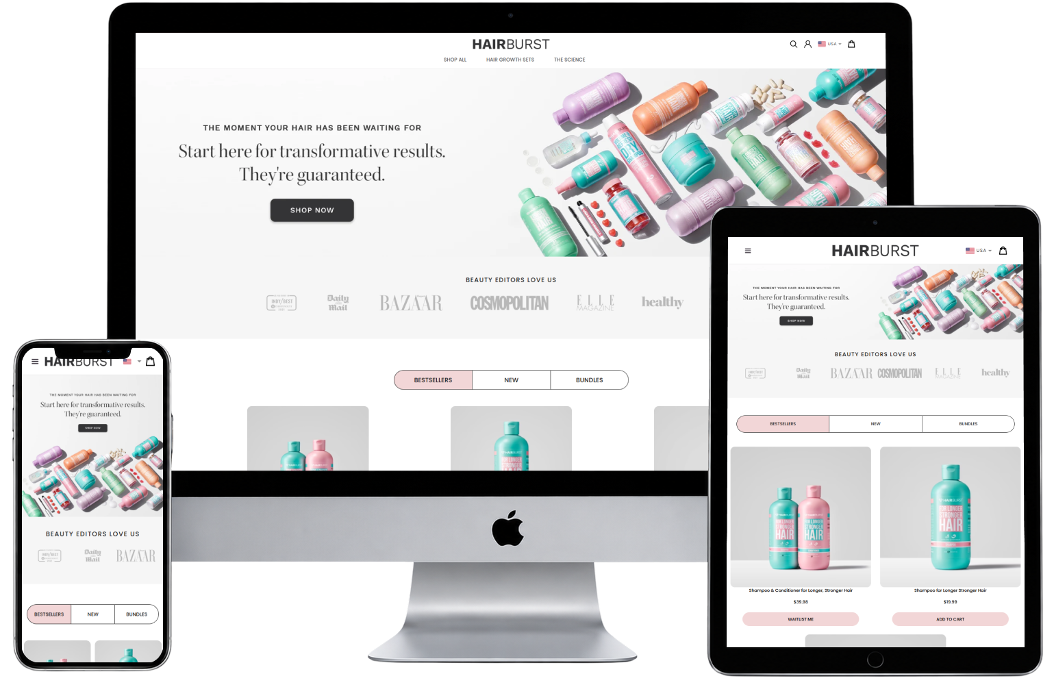 Hairburst website preview